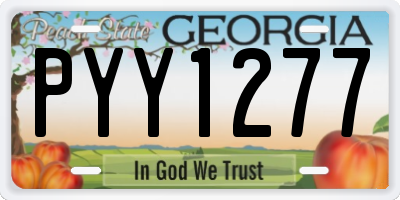 GA license plate PYY1277