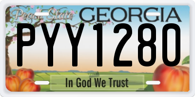 GA license plate PYY1280