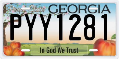 GA license plate PYY1281