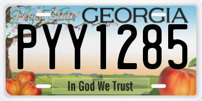 GA license plate PYY1285