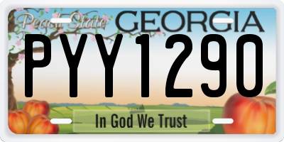 GA license plate PYY1290