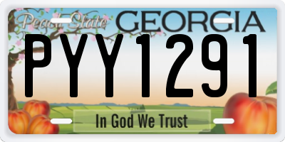 GA license plate PYY1291