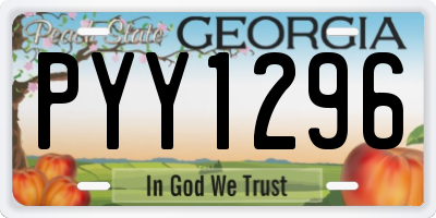 GA license plate PYY1296