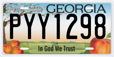 GA license plate PYY1298