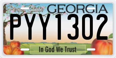 GA license plate PYY1302