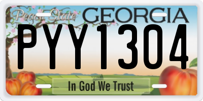 GA license plate PYY1304