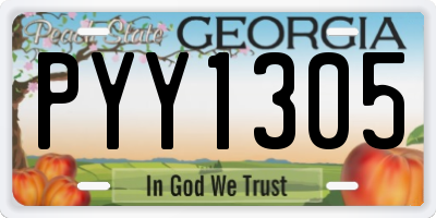 GA license plate PYY1305
