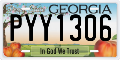 GA license plate PYY1306