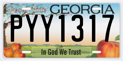 GA license plate PYY1317