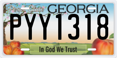 GA license plate PYY1318