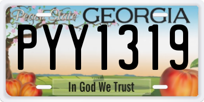 GA license plate PYY1319