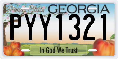 GA license plate PYY1321