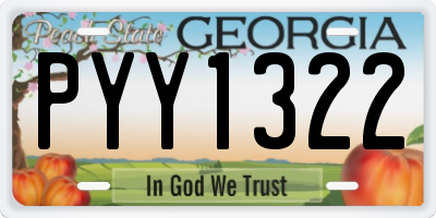 GA license plate PYY1322