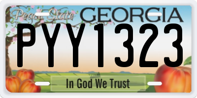 GA license plate PYY1323