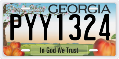 GA license plate PYY1324