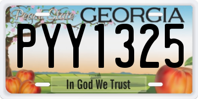 GA license plate PYY1325