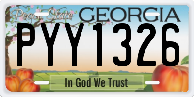 GA license plate PYY1326