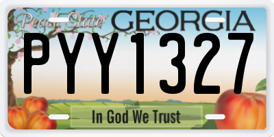 GA license plate PYY1327