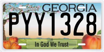 GA license plate PYY1328
