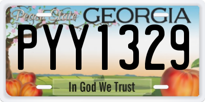 GA license plate PYY1329