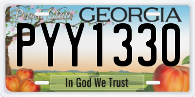 GA license plate PYY1330
