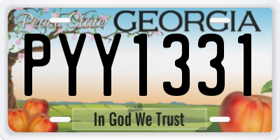 GA license plate PYY1331