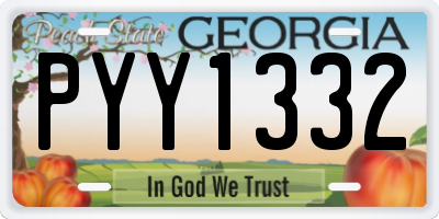 GA license plate PYY1332