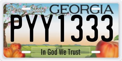 GA license plate PYY1333