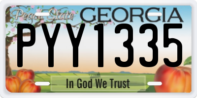 GA license plate PYY1335