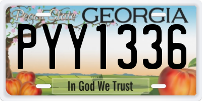 GA license plate PYY1336