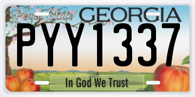 GA license plate PYY1337