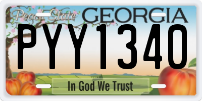 GA license plate PYY1340