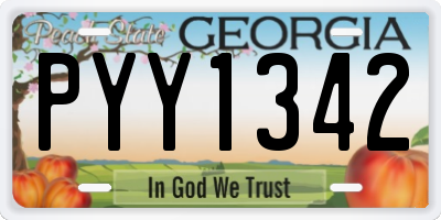 GA license plate PYY1342