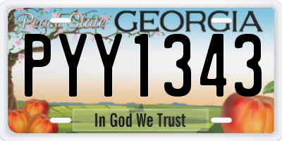 GA license plate PYY1343