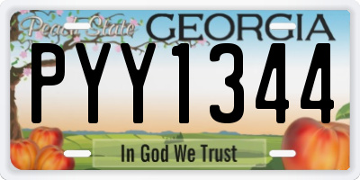 GA license plate PYY1344