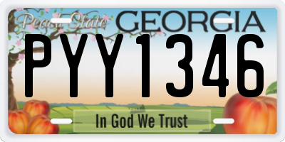 GA license plate PYY1346