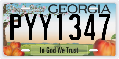 GA license plate PYY1347