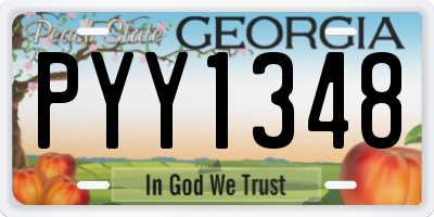 GA license plate PYY1348