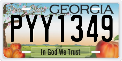 GA license plate PYY1349