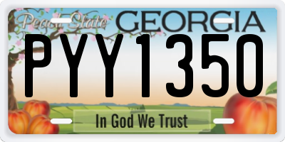 GA license plate PYY1350