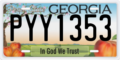 GA license plate PYY1353