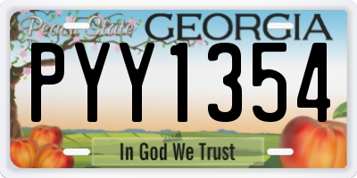 GA license plate PYY1354