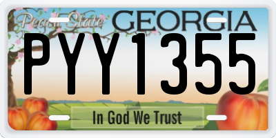 GA license plate PYY1355