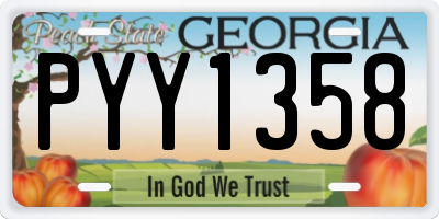 GA license plate PYY1358