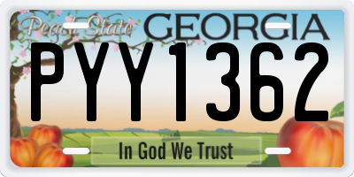 GA license plate PYY1362