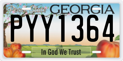 GA license plate PYY1364