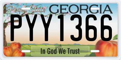 GA license plate PYY1366