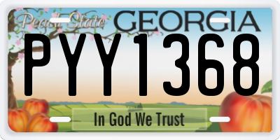 GA license plate PYY1368