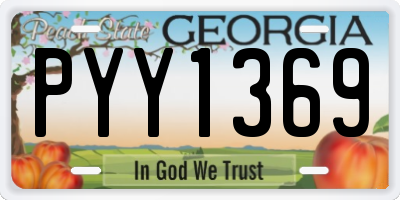 GA license plate PYY1369