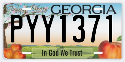 GA license plate PYY1371